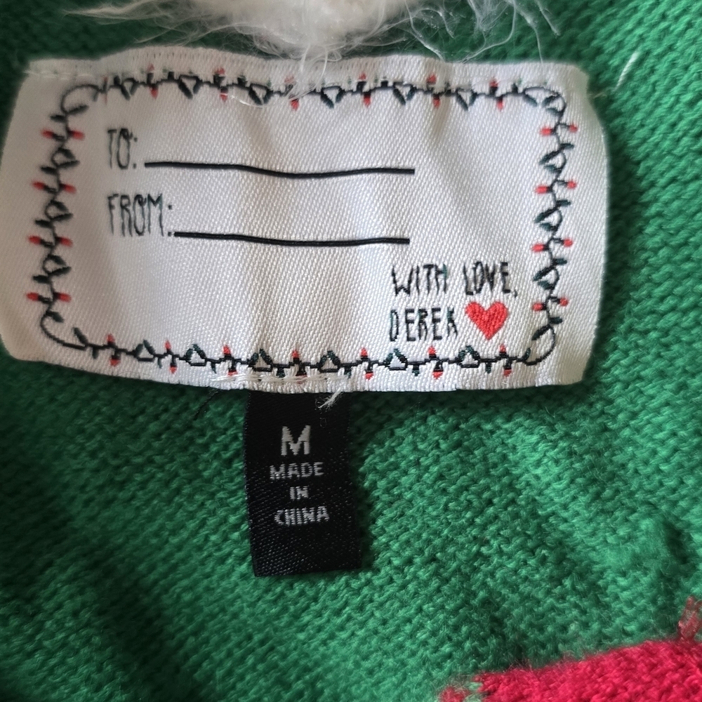 Christmas Green and Red Elf Sweater Dress - Picture 6 of 8